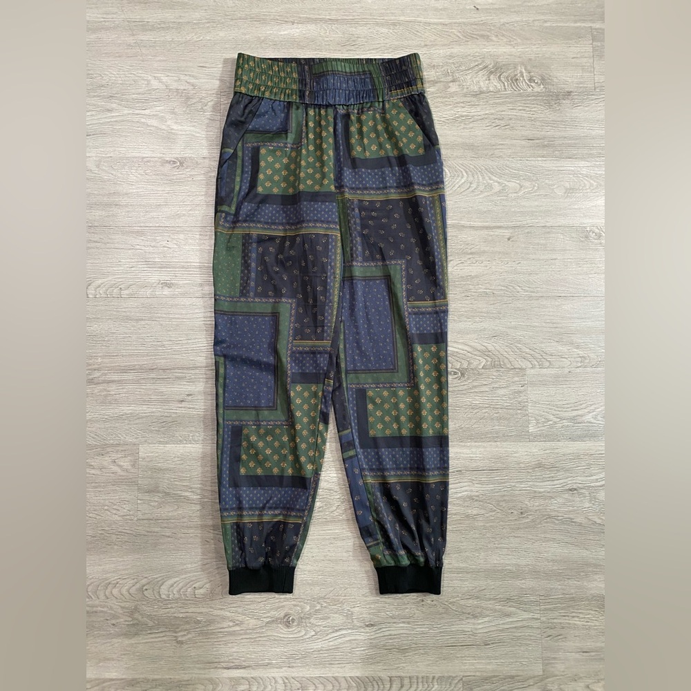 Veronica Beard Avamere Patchwork Pants Green Xs - image 3